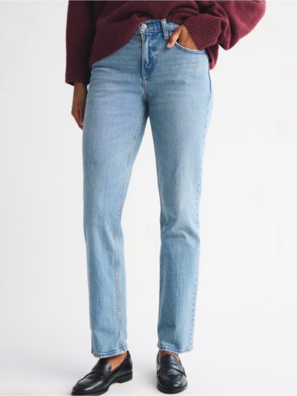 Abercrombie Curve Love Mid Rise 90’s Straight Jean